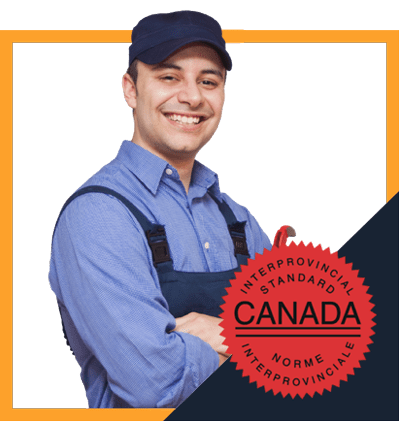 Plumber with The Red Seal Standard logo